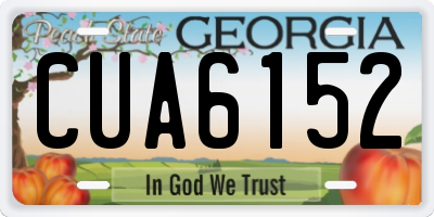 GA license plate CUA6152