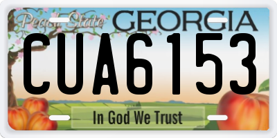 GA license plate CUA6153