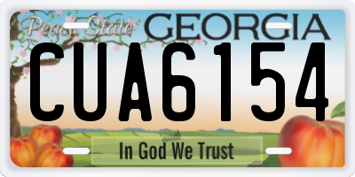 GA license plate CUA6154