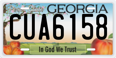 GA license plate CUA6158