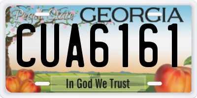 GA license plate CUA6161