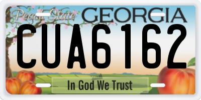 GA license plate CUA6162