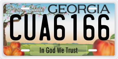 GA license plate CUA6166
