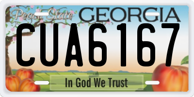 GA license plate CUA6167