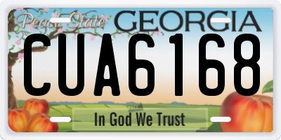 GA license plate CUA6168