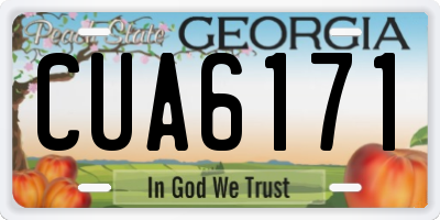 GA license plate CUA6171