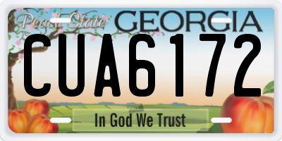GA license plate CUA6172