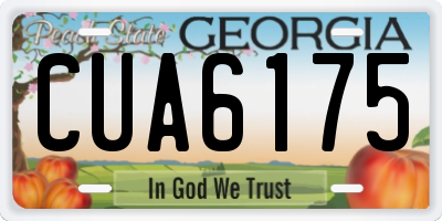GA license plate CUA6175