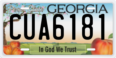 GA license plate CUA6181