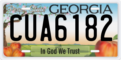 GA license plate CUA6182