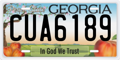 GA license plate CUA6189