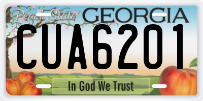 GA license plate CUA6201