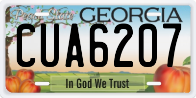 GA license plate CUA6207