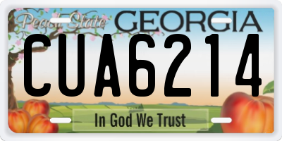 GA license plate CUA6214
