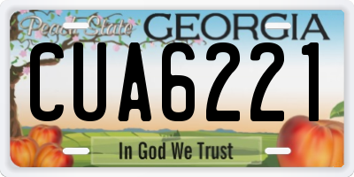 GA license plate CUA6221