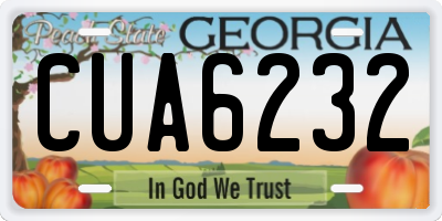 GA license plate CUA6232
