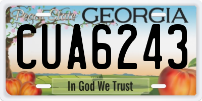 GA license plate CUA6243