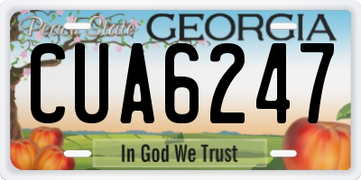 GA license plate CUA6247