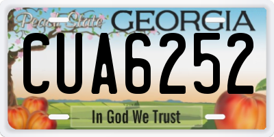 GA license plate CUA6252