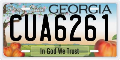 GA license plate CUA6261