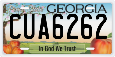 GA license plate CUA6262