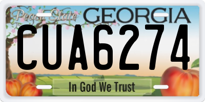 GA license plate CUA6274