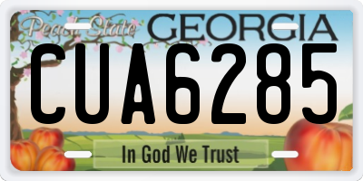 GA license plate CUA6285