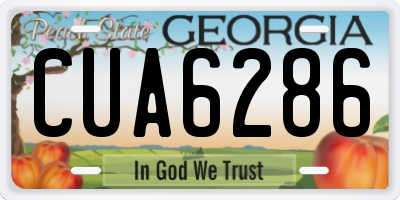GA license plate CUA6286