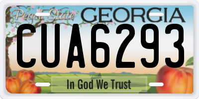 GA license plate CUA6293