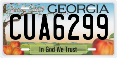 GA license plate CUA6299