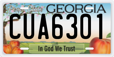 GA license plate CUA6301