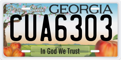 GA license plate CUA6303