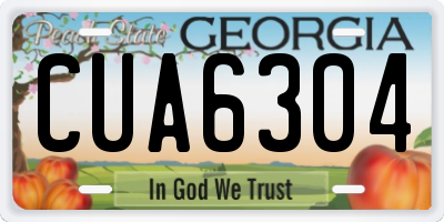 GA license plate CUA6304