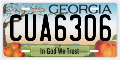 GA license plate CUA6306