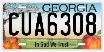 GA license plate CUA6308