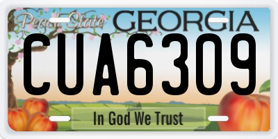 GA license plate CUA6309