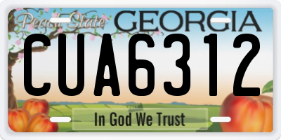 GA license plate CUA6312