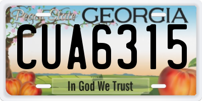 GA license plate CUA6315