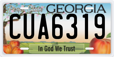 GA license plate CUA6319