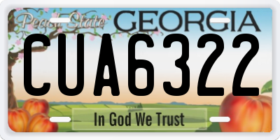 GA license plate CUA6322