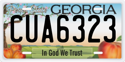 GA license plate CUA6323