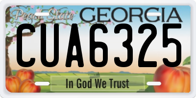 GA license plate CUA6325