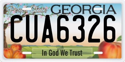 GA license plate CUA6326