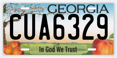 GA license plate CUA6329