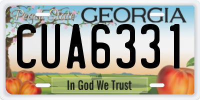 GA license plate CUA6331
