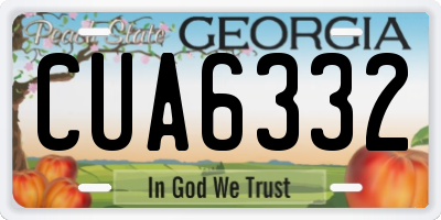 GA license plate CUA6332