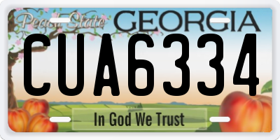 GA license plate CUA6334