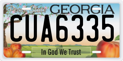 GA license plate CUA6335