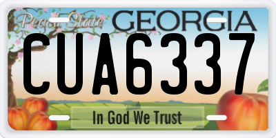 GA license plate CUA6337