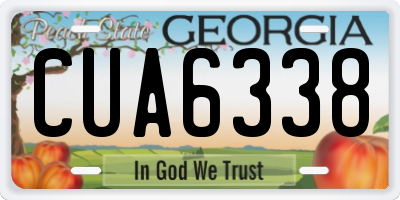 GA license plate CUA6338